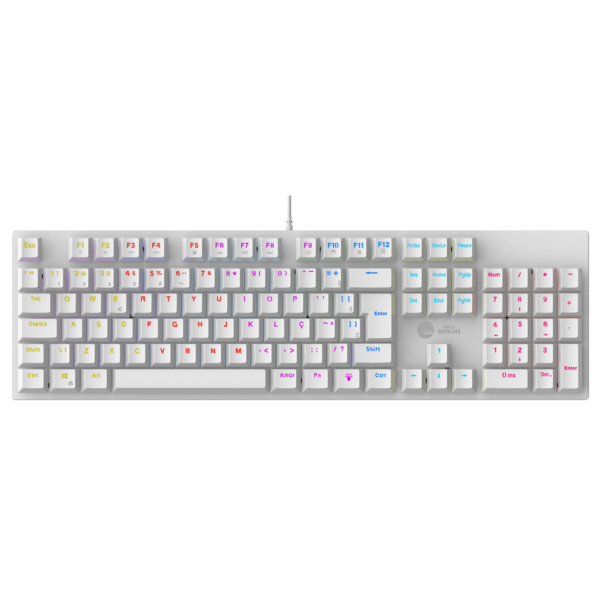 Teclado Mecânico Gamer Ninja Leap RGB TC-GN-LPWH - Branco