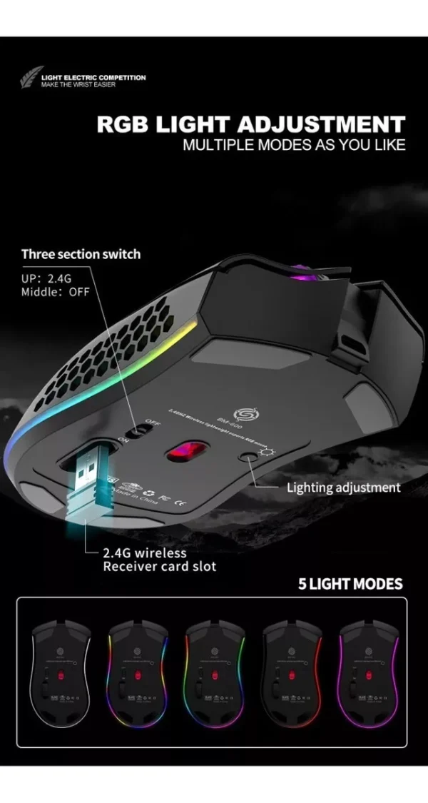 Mouse Gamer Sem Fio BM600 K-Snake - Image 2