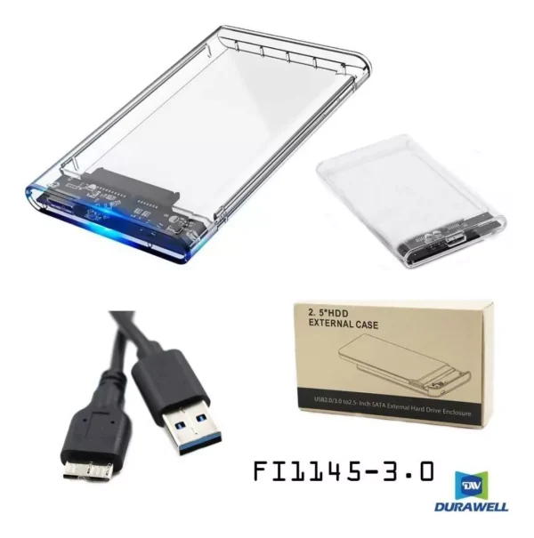 Case Para HD 3.0 externo HD SSD 2.5 USB Transparente