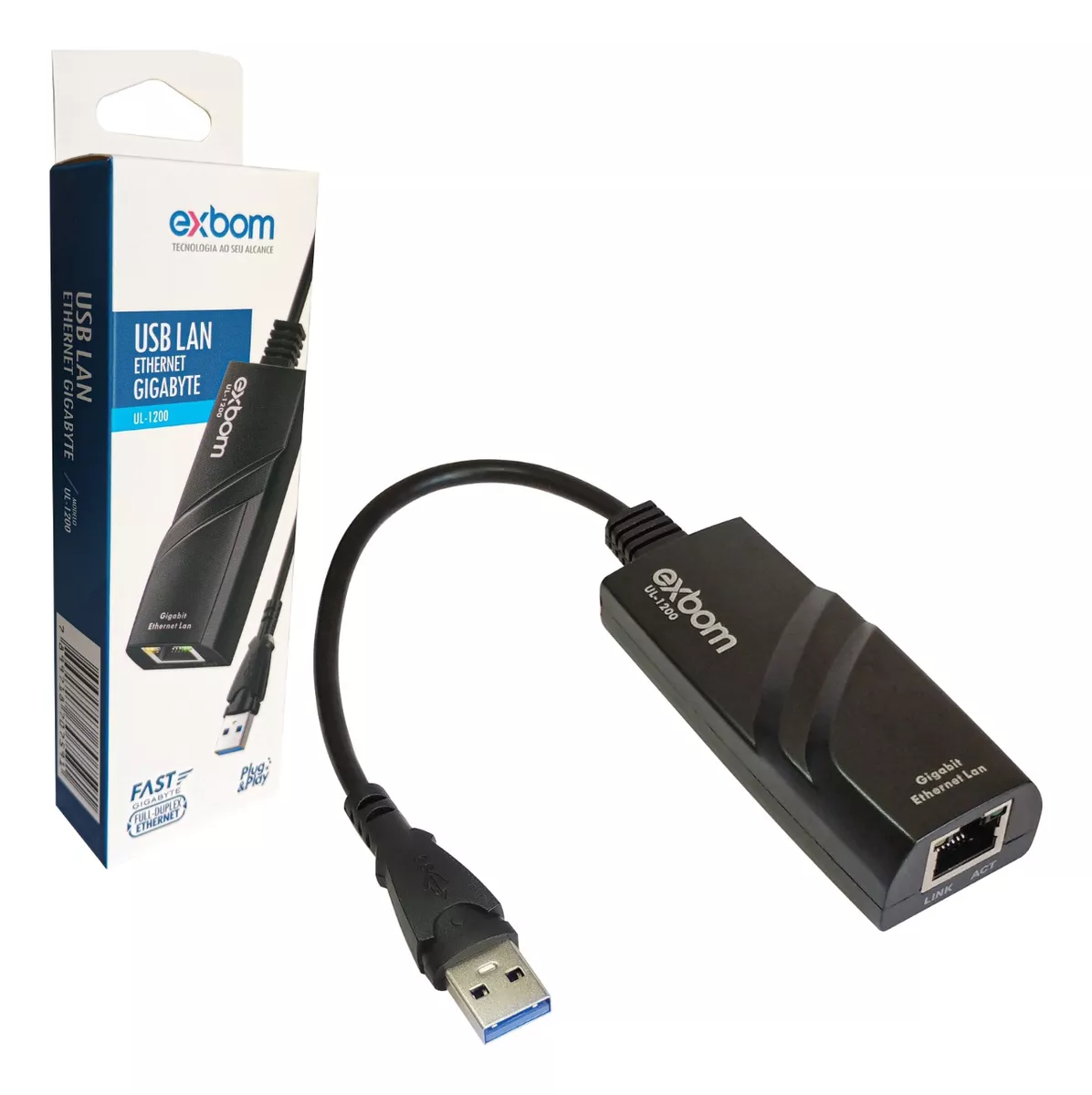Adaptador de Rede USB 3.0 Rj45 Gigabit 10/100/1000mbps