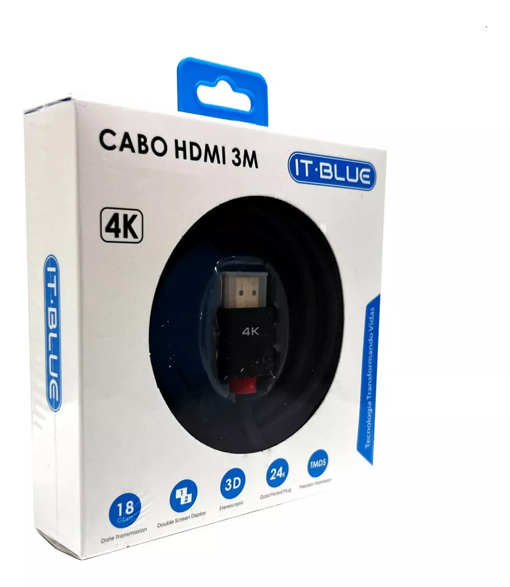 Cabo HDMI 2.0 IT-BLUE LE-6621 - 3 Metros 4K