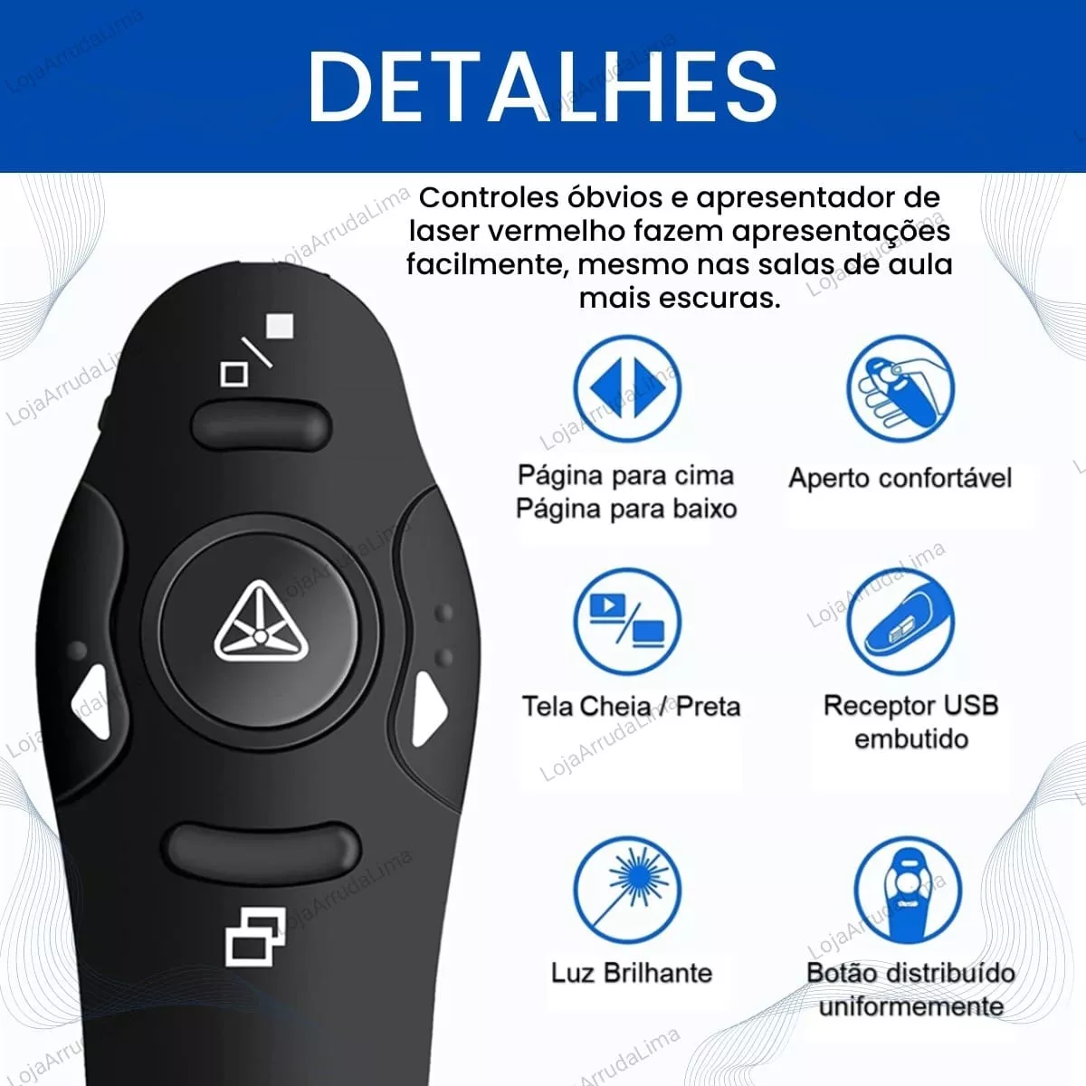 Apresentador Passador De Slides Laser Power Point Wireless - Image 7