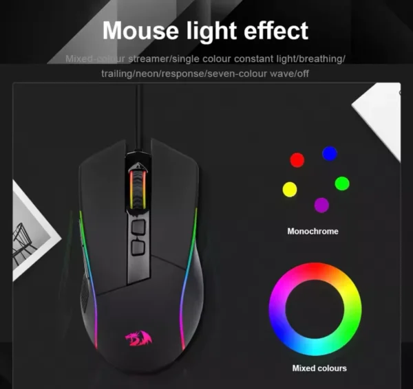 Mouse Gamer Redragon RGB Lonewolf G105 USB  8 Botões 8000 DPI - Image 5