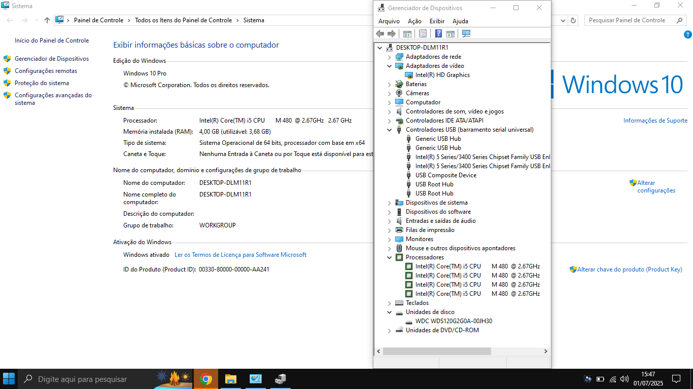 Notebook Acer 4739 - Intel I5-410M, 4GB DDR3, 120GB SSD, 14"